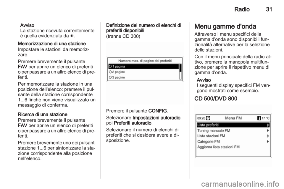 OPEL MERIVA 2011.25  Manuale del sistema Infotainment (in Italian) 