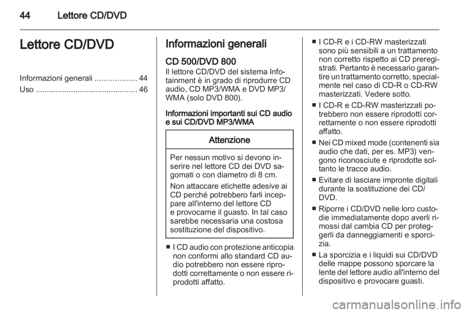 OPEL MERIVA 2011.25 Manuale del sistema Infotainment (in Italian) OPEL MERIVA 2011.25 Manuale del sistema Infotainment (in Italian)