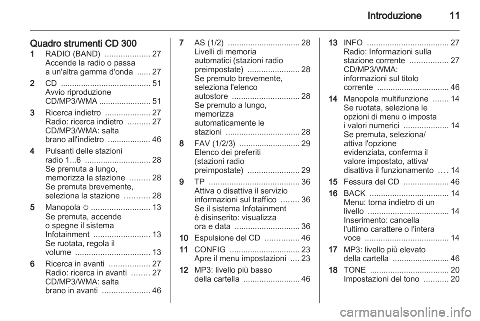 OPEL MERIVA 2011.5 Manuale del sistema Infotainment (in Italian) OPEL MERIVA 2011.5 Manuale del sistema Infotainment (in Italian)