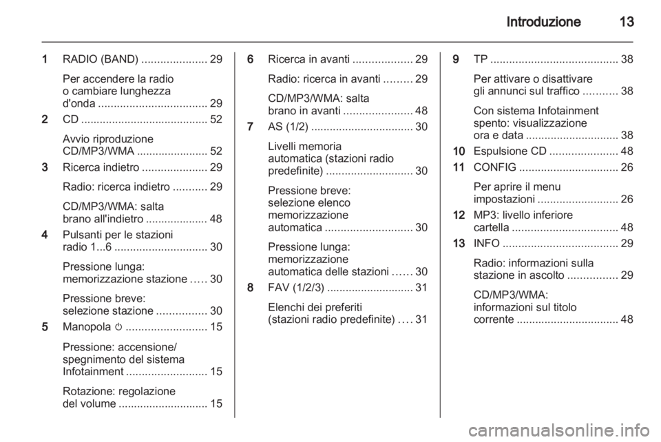 OPEL MERIVA 2012 Manuale del sistema Infotainment (in Italian) OPEL MERIVA 2012 Manuale del sistema Infotainment (in Italian)