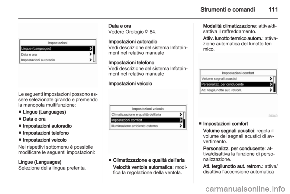 OPEL MERIVA 2012.5  Manuale di uso e manutenzione (in Italian) 