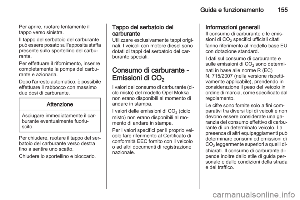 OPEL MOKKA 2013  Manuale di uso e manutenzione (in Italian) 
