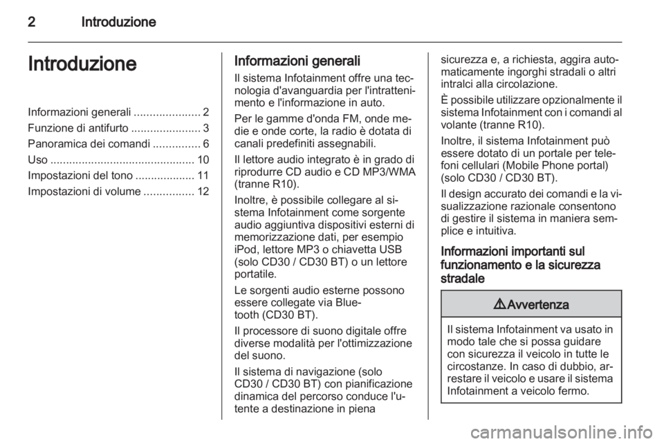 OPEL VIVARO 2011  Manuale del sistema Infotainment (in Italian) 