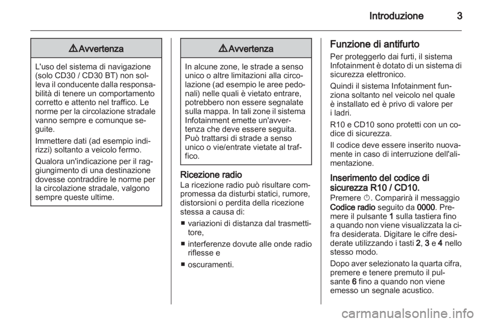 OPEL VIVARO 2011  Manuale del sistema Infotainment (in Italian) 