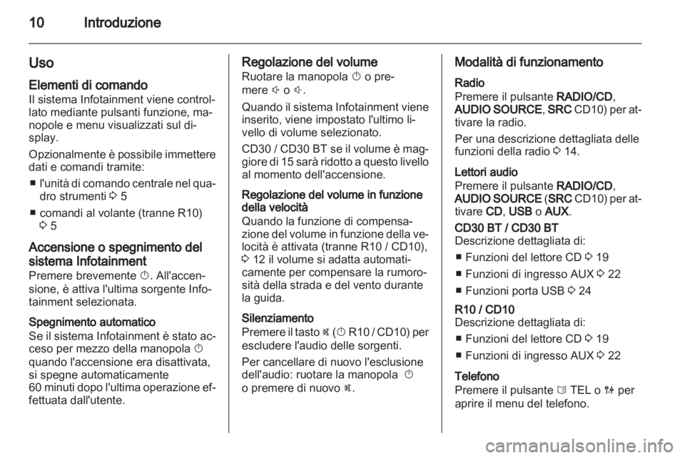 OPEL VIVARO 2011  Manuale del sistema Infotainment (in Italian) 