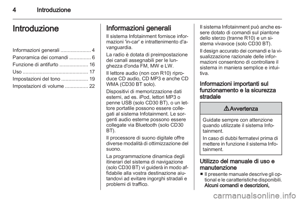 OPEL VIVARO 2012  Manuale del sistema Infotainment (in Italian) 