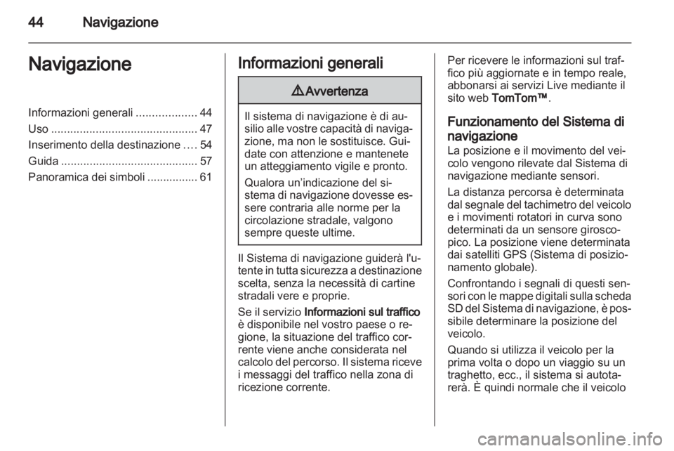 OPEL VIVARO 2012  Manuale del sistema Infotainment (in Italian) 