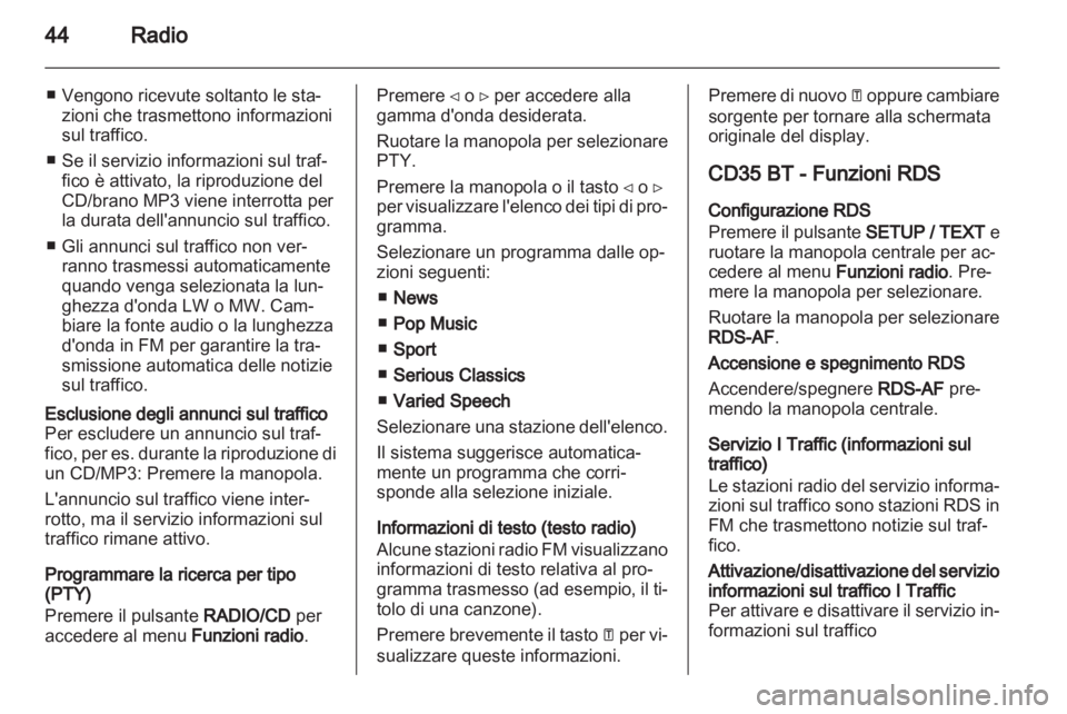 OPEL MOVANO_B 2012.5 Manuale del sistema Infotainment (in Italian) OPEL MOVANO_B 2012.5 Manuale del sistema Infotainment (in Italian)