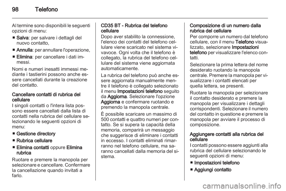 OPEL MOVANO_B 2012.5 Manuale del sistema Infotainment (in Italian) OPEL MOVANO_B 2012.5 Manuale del sistema Infotainment (in Italian)