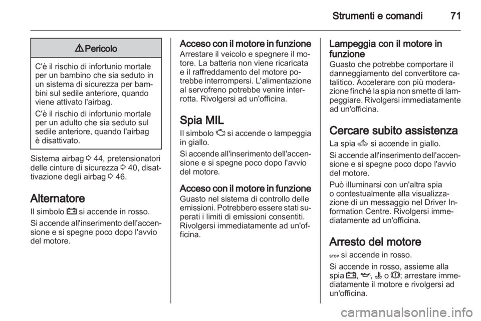 OPEL VIVARO 2012 Manuale di uso e manutenzione (in Italian) OPEL VIVARO 2012 Manuale di uso e manutenzione (in Italian)