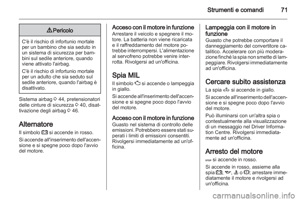 OPEL VIVARO 2013 Manuale di uso e manutenzione (in Italian) OPEL VIVARO 2013 Manuale di uso e manutenzione (in Italian)