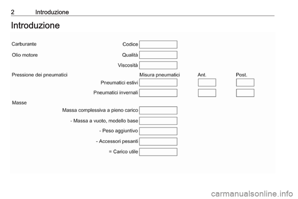 OPEL VIVARO B 2016  Manuale di uso e manutenzione (in Italian) 2IntroduzioneIntroduzione 
