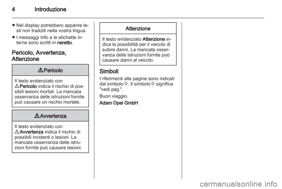 OPEL ZAFIRA 2010  Manuale di uso e manutenzione (in Italian) 