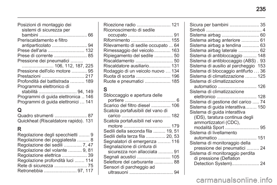 OPEL ZAFIRA 2011.5  Manuale di uso e manutenzione (in Italian) 