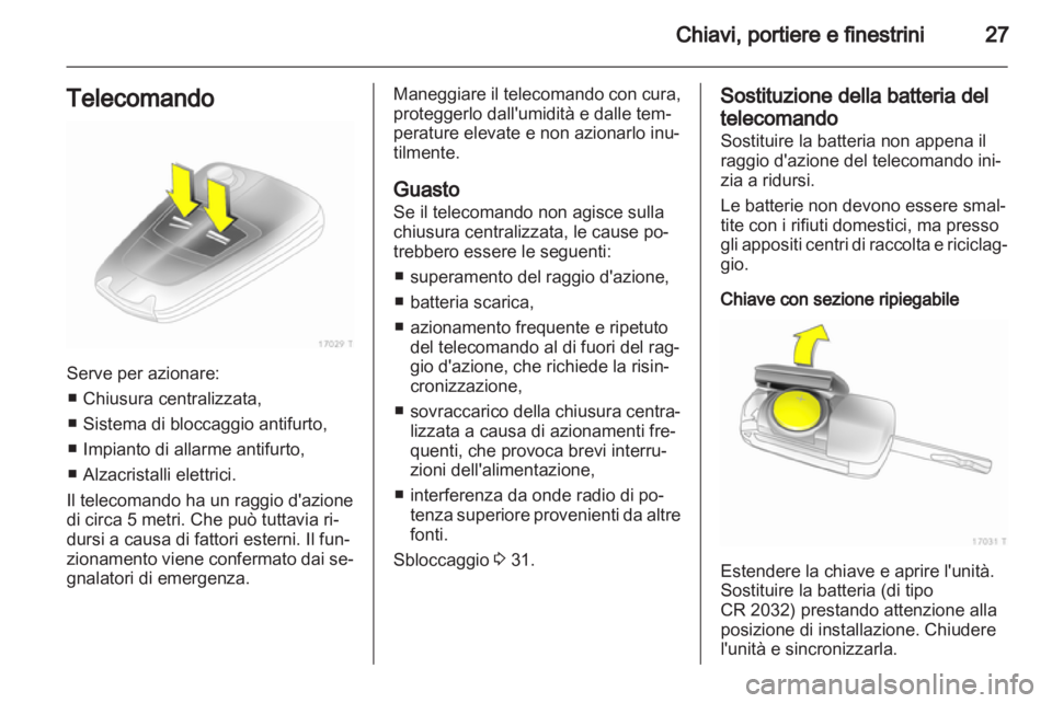 OPEL ZAFIRA 2012  Manuale di uso e manutenzione (in Italian) 