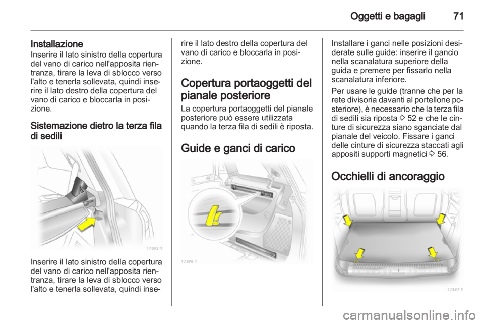 OPEL ZAFIRA 2013  Manuale di uso e manutenzione (in Italian) 
