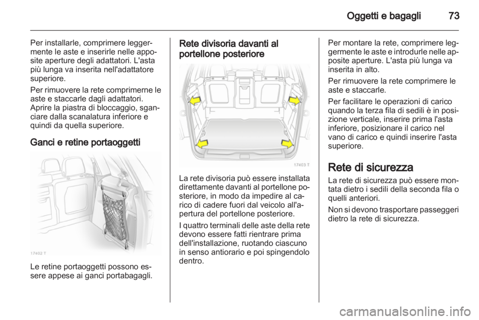 OPEL ZAFIRA 2013  Manuale di uso e manutenzione (in Italian) 