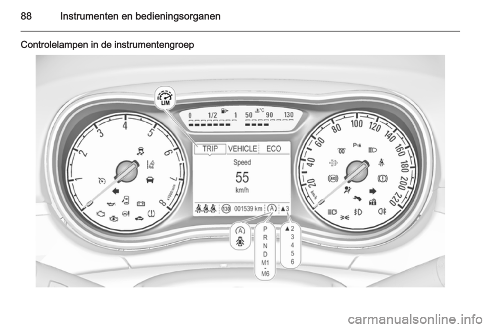 OPEL CORSA 2015.5 Gebruikershandleiding (in Dutch) 88Instrumenten en bedieningsorganen
Controlelampen in de instrumentengroep OPEL CORSA 2015.5 Gebruikershandleiding (in Dutch) 88Instrumenten en bedieningsorganen
Controlelampen in de instrumentengroep
