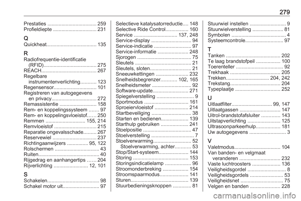 OPEL GRANDLAND X 2018.75 Gebruikershandleiding (in Dutch) 279Prestaties ................................... 259
Profieldiepte ............................... 231
Q
Quickheat ................................... 135
R Radiofrequentie-identificatie (RFID) ..... OPEL GRANDLAND X 2018.75 Gebruikershandleiding (in Dutch) 279Prestaties ................................... 259
Profieldiepte ............................... 231
Q
Quickheat ................................... 135
R Radiofrequentie-identificatie (RFID) .....