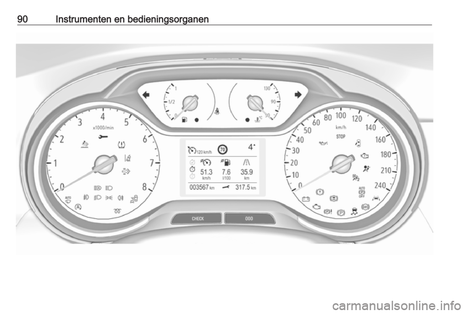 OPEL GRANDLAND X 2019  Gebruikershandleiding (in Dutch) 90Instrumenten en bedieningsorganen 