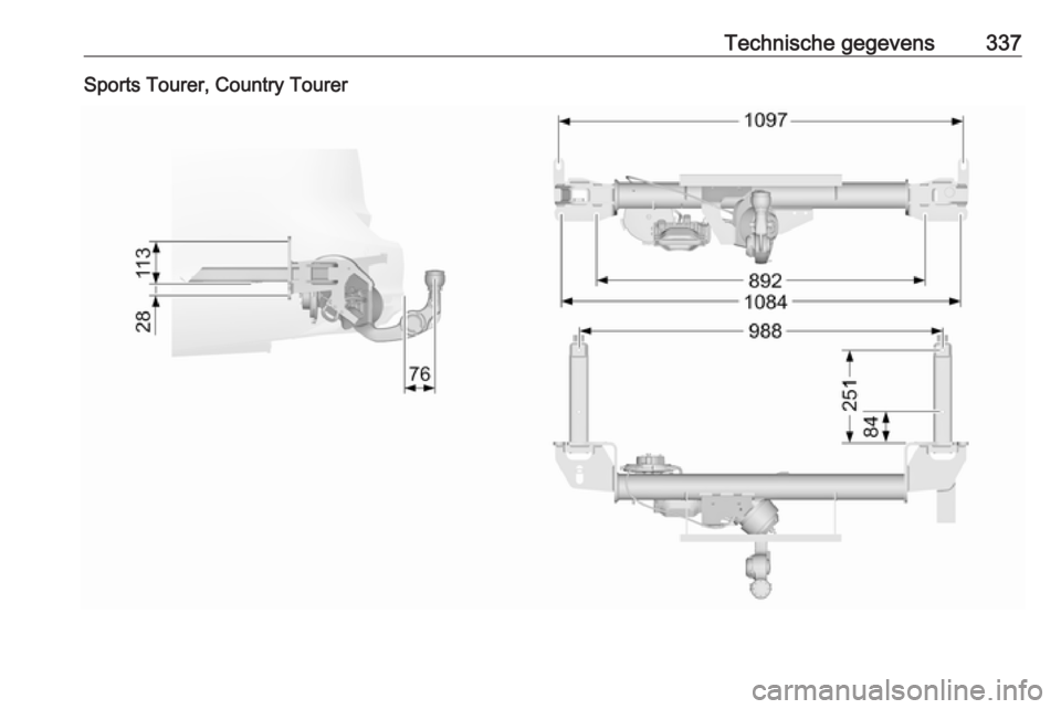OPEL INSIGNIA BREAK 2019  Gebruikershandleiding (in Dutch) Technische gegevens337Sports Tourer, Country Tourer 