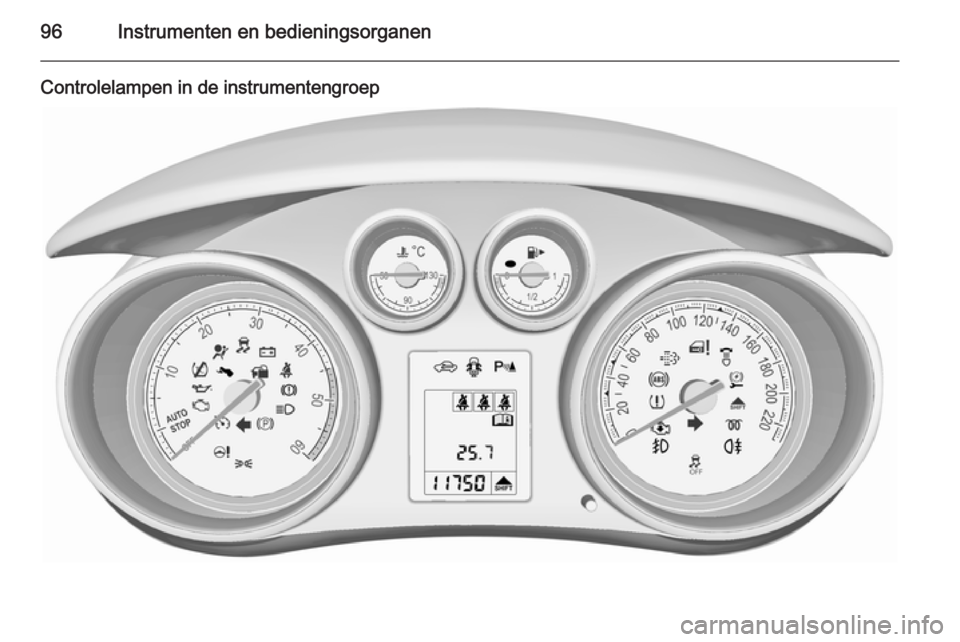 OPEL MERIVA 2015.5 Gebruikershandleiding (in Dutch) 96Instrumenten en bedieningsorganen
Controlelampen in de instrumentengroep OPEL MERIVA 2015.5 Gebruikershandleiding (in Dutch) 96Instrumenten en bedieningsorganen
Controlelampen in de instrumentengroep