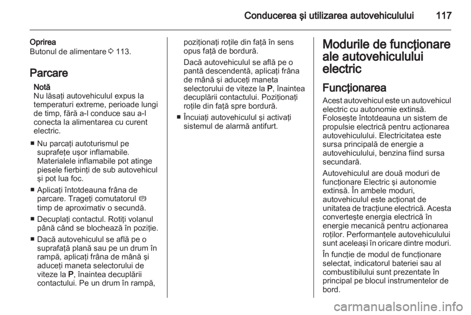 OPEL AMPERA 2013 Manual de utilizare (in Romanian) OPEL AMPERA 2013 Manual de utilizare (in Romanian)