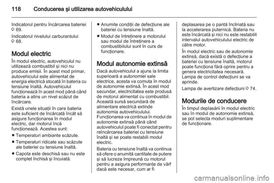 OPEL AMPERA 2013 Manual de utilizare (in Romanian) OPEL AMPERA 2013 Manual de utilizare (in Romanian)