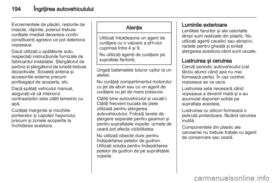 OPEL AMPERA 2013 Manual de utilizare (in Romanian) OPEL AMPERA 2013 Manual de utilizare (in Romanian)