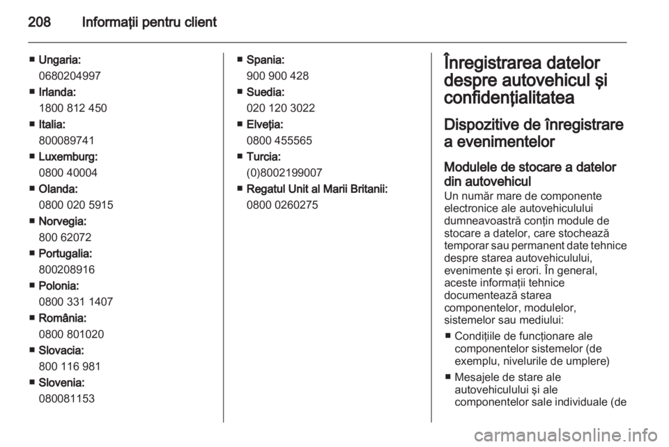 OPEL AMPERA 2013 Manual de utilizare (in Romanian) OPEL AMPERA 2013 Manual de utilizare (in Romanian)