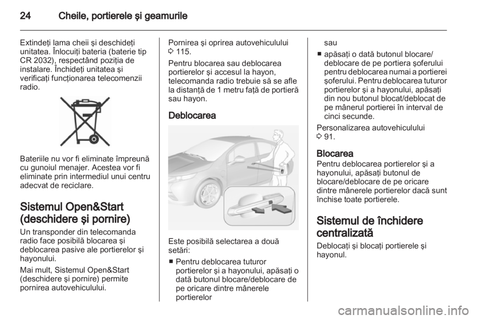 OPEL AMPERA 2013 Manual de utilizare (in Romanian) OPEL AMPERA 2013 Manual de utilizare (in Romanian)