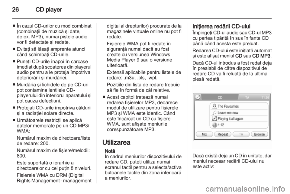 OPEL ANTARA 2012  Manual pentru sistemul Infotainment (in Romanian) 