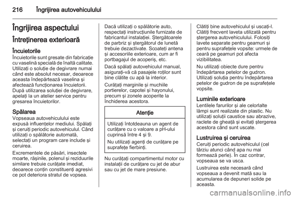 OPEL ASTRA H 2013  Manual de utilizare (in Romanian) 