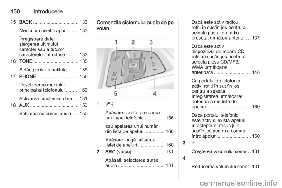 OPEL ASTRA J 2018.5 Manual pentru sistemul Infotainment (in Romanian) 130Introducere15 BACK.................................. 133
Meniu: un nivel înapoi .........133
Înregistrare date:
ştergerea ultimului
caracter sau a tuturor
caracterelor introduse .........133
16 OPEL ASTRA J 2018.5 Manual pentru sistemul Infotainment (in Romanian) 130Introducere15 BACK.................................. 133
Meniu: un nivel înapoi .........133
Înregistrare date:
ştergerea ultimului
caracter sau a tuturor
caracterelor introduse .........133
16