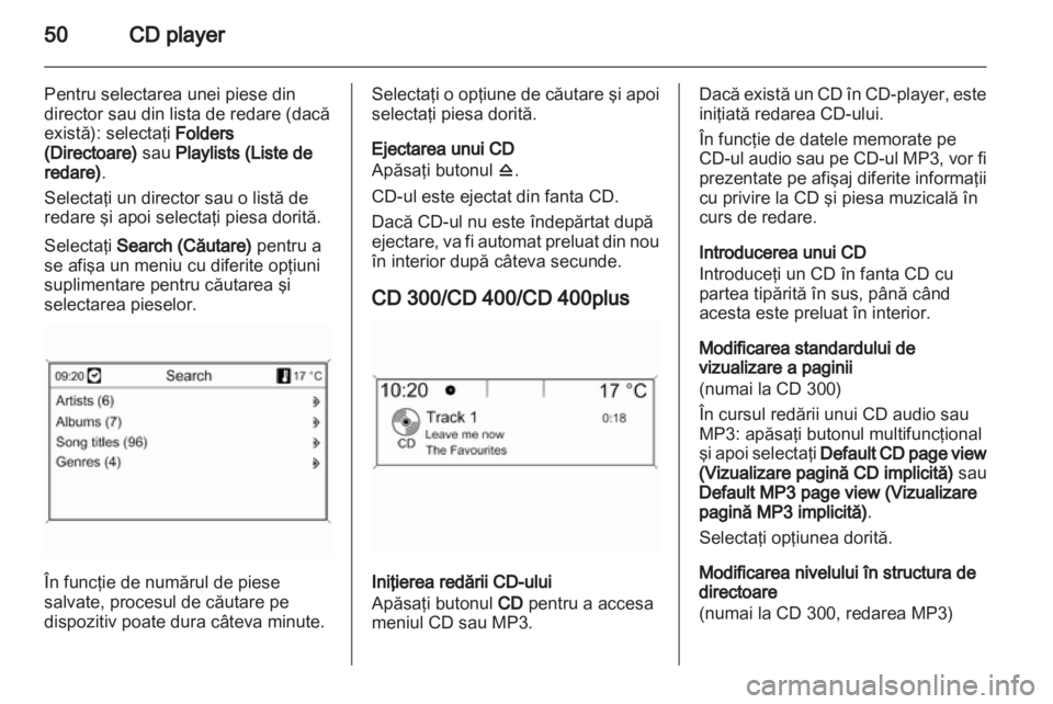 OPEL CASCADA 2013.5  Manual pentru sistemul Infotainment (in Romanian) 