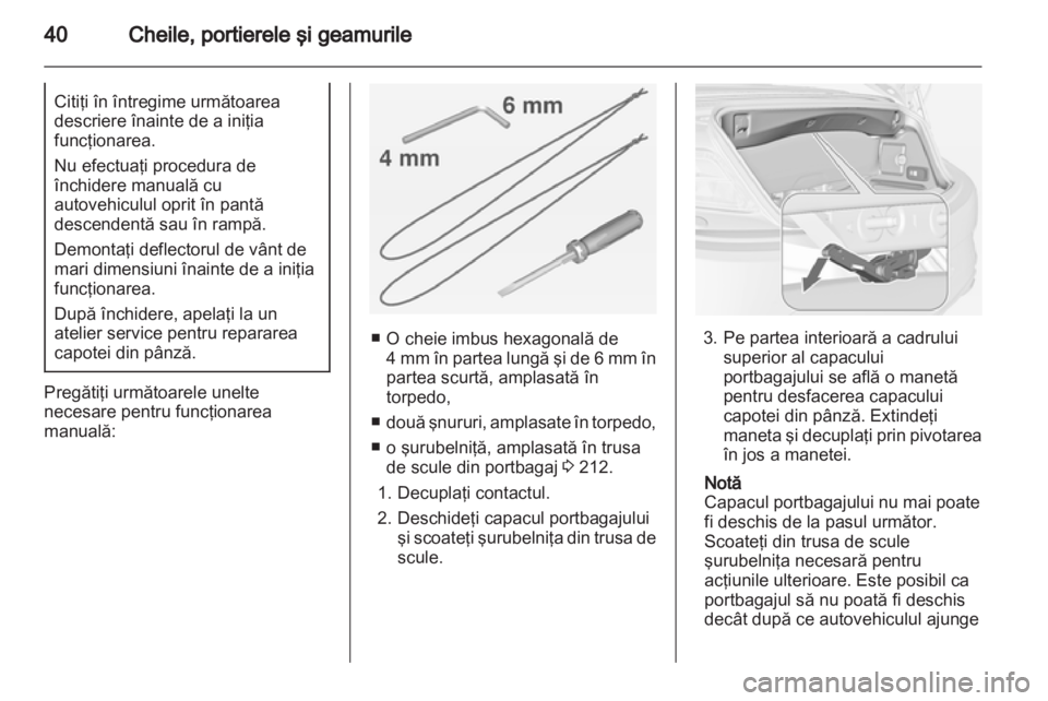 OPEL CASCADA 2013.5  Manual de utilizare (in Romanian) 