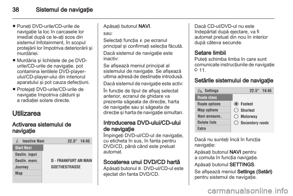 OPEL COMBO 2011  Manual pentru sistemul Infotainment (in Romanian) 