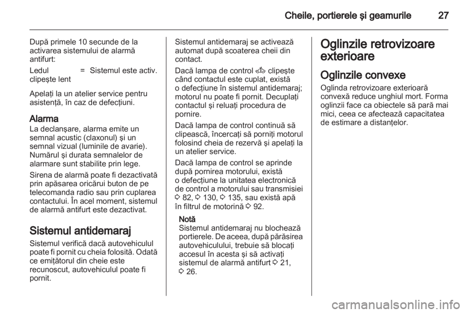 OPEL CORSA 2011 Manual de utilizare (in Romanian) OPEL CORSA 2011 Manual de utilizare (in Romanian)