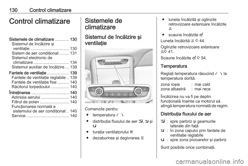 OPEL GRANDLAND X 2018 Manual de utilizare (in Romanian) 130Control climatizareControl climatizareSistemele de climatizare............130
Sistemul de încălzire şi ventilaţie ................................. 130
Sistem de aer condiţionat ........131
Si OPEL GRANDLAND X 2018 Manual de utilizare (in Romanian) 130Control climatizareControl climatizareSistemele de climatizare............130
Sistemul de încălzire şi ventilaţie ................................. 130
Sistem de aer condiţionat ........131
Si