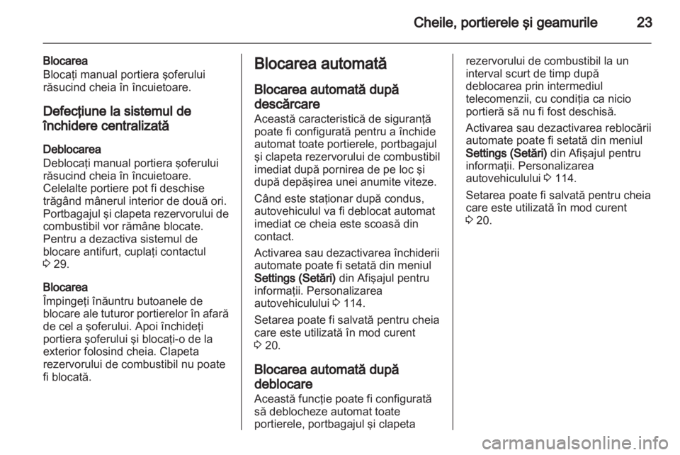 OPEL INSIGNIA 2013  Manual de utilizare (in Romanian) 