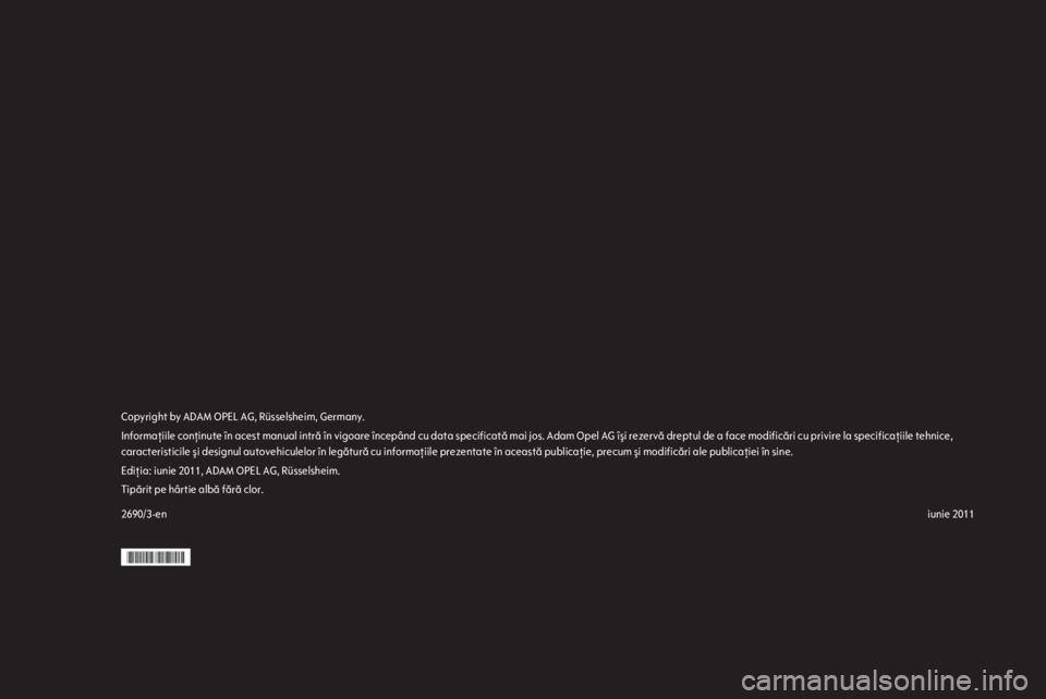 OPEL MERIVA 2012 Manual de utilizare (in Romanian) OPEL MERIVA 2012 Manual de utilizare (in Romanian)