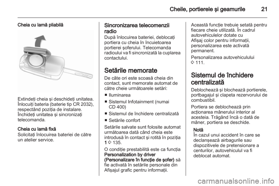 OPEL MERIVA 2013 Manual de utilizare (in Romanian) OPEL MERIVA 2013 Manual de utilizare (in Romanian)