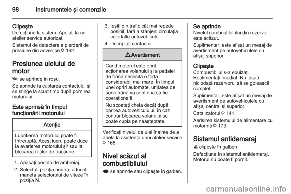 OPEL MERIVA 2013 Manual de utilizare (in Romanian) OPEL MERIVA 2013 Manual de utilizare (in Romanian)
