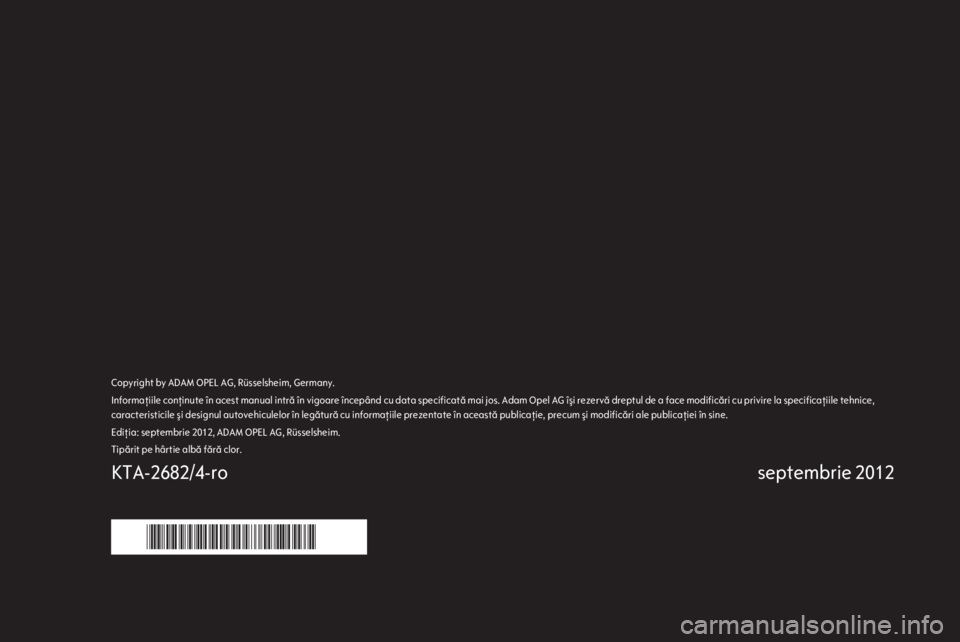 OPEL VIVARO 2013 Manual de utilizare (in Romanian) OPEL VIVARO 2013 Manual de utilizare (in Romanian)