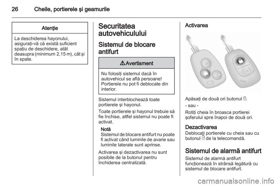 OPEL VIVARO 2013  Manual de utilizare (in Romanian) 