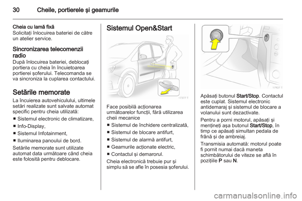 OPEL ZAFIRA 2013  Manual de utilizare (in Romanian) 