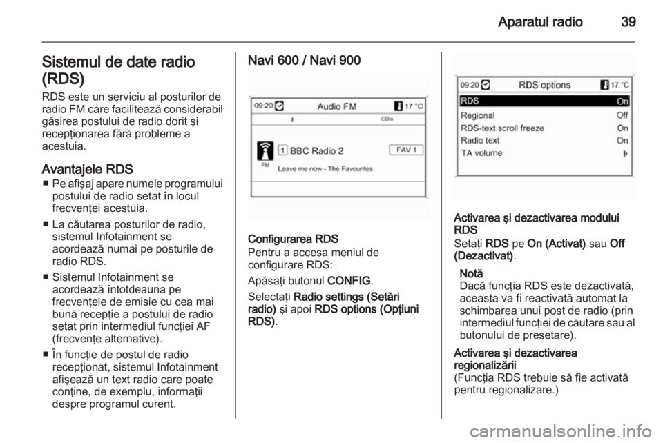 OPEL ZAFIRA C 2013  Manual pentru sistemul Infotainment (in Romanian) 