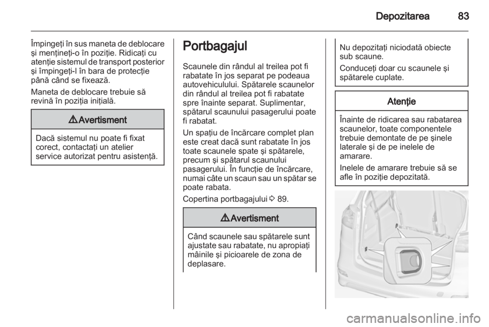 OPEL ZAFIRA TOURER 2013.5  Manual de utilizare (in Romanian) 