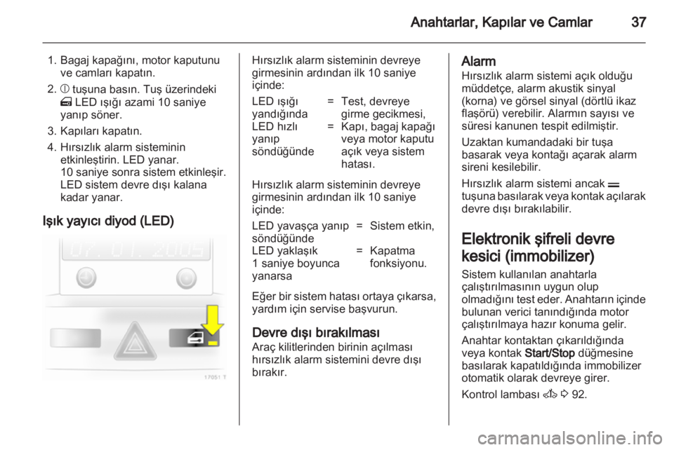 OPEL ZAFIRA 2011  Sürücü El Kitabı (in Turkish) 