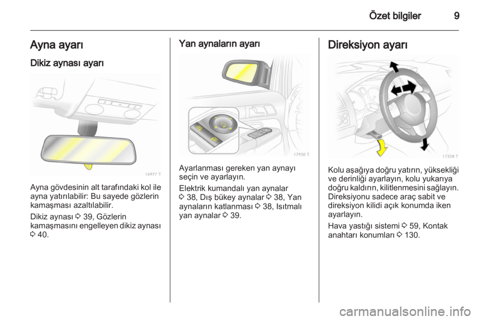 OPEL ZAFIRA 2012 Sürücü El Kitabı (in Turkish) OPEL ZAFIRA 2012 Sürücü El Kitabı (in Turkish)